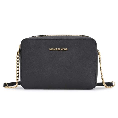 michael kors lg ew crossbody bag black|michael kors black purse small.